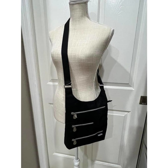 Baggallini Crossbody Triple Zip Nylon Bag Purse Shoulder Handbag 3 Zipper Travel - Picture 2 of 6